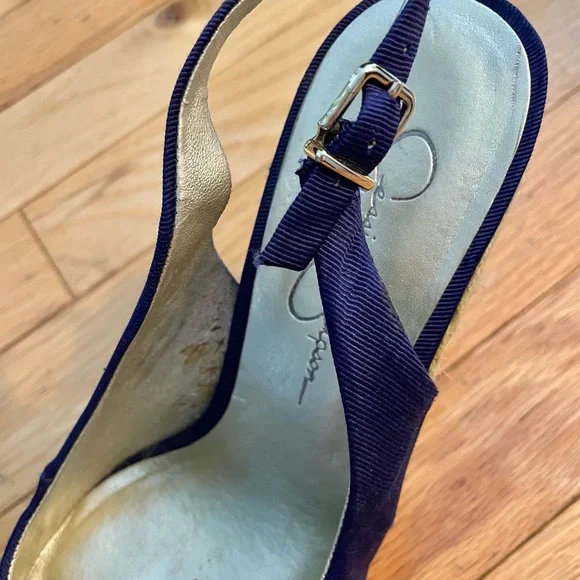 Jessica Simpson DP Purple Slingback Peep-toe Wedge Sandal Sz 6.5 - Picture 6 of 8